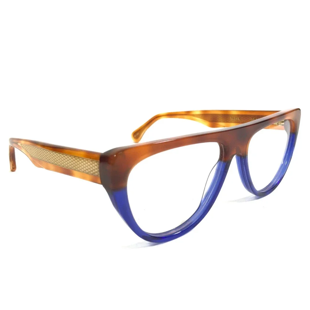 Alfred Kerbs Eyeglasses Frames MASK BLHV Blue Havana Flat Top Full Rim 56-17